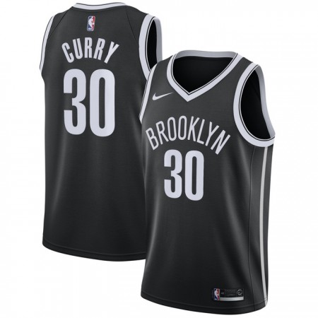 Män Brooklyn Nets Tröja Seth Curry 30 Nike 2022-23 Icon Edition Svart Swingman